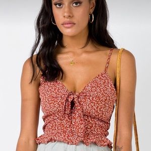 Princess Polly red floral blouse